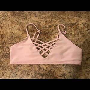 Light Pink Criss-Cross Bikini Top (S)